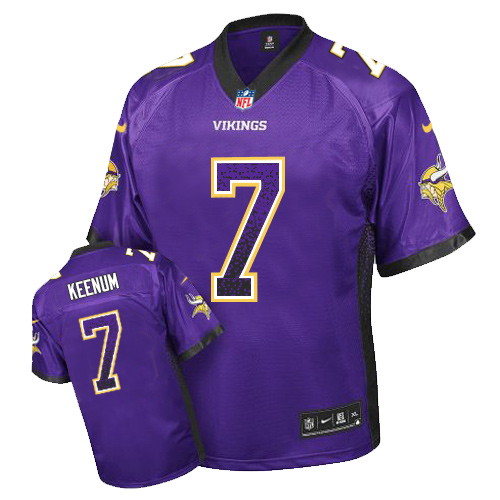 Nike Vikings #7 Case Keenum Purple Team Color Men's Stitched NFL Elite Drift Fashion Jersey